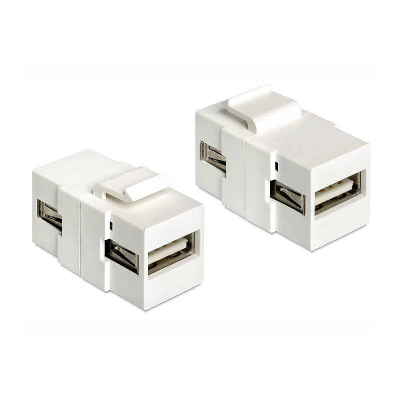 Delock Keystone Modul USB 2.0 A Buchse - USB 2.0 A Buchse weiß