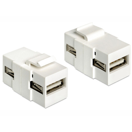 Delock Keystone Modul USB 2.0 A Buchse - USB 2.0 A Buchse weiß