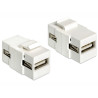 Delock Keystone Modul USB 2.0 A Buchse - USB 2.0 A Buchse weiß
