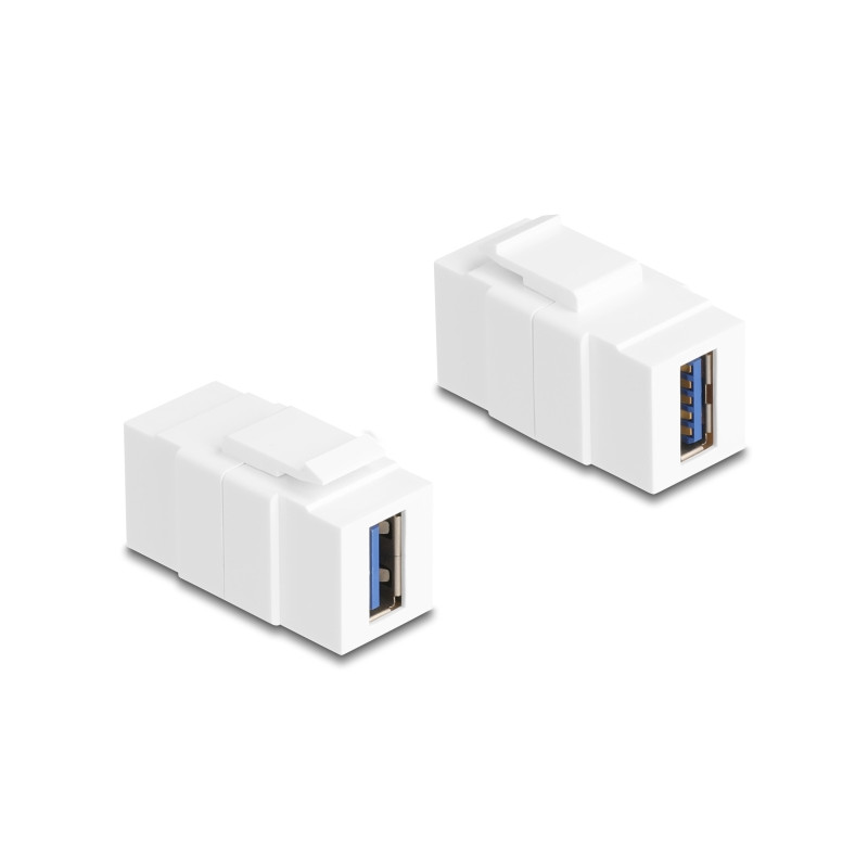 Delock Keystone Modul USB 5 Gbps Typ-A Buchse zu Typ-A Buchse weiß