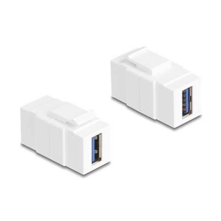Delock Keystone Modul USB 5 Gbps Typ-A Buchse zu Typ-A Buchse weiß