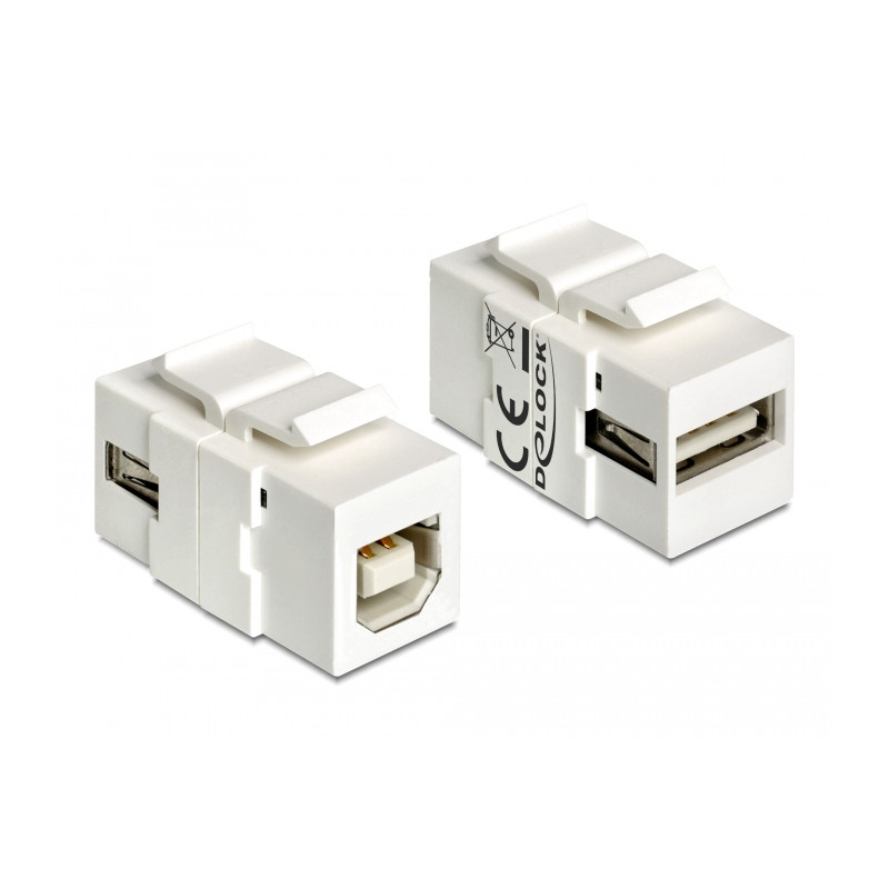 Delock Keystone Modul USB 2.0 A Buchse - USB 2.0 B Buchse weiß