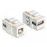 Delock Keystone Modul USB 2.0 A Buchse - USB 2.0 B Buchse weiß