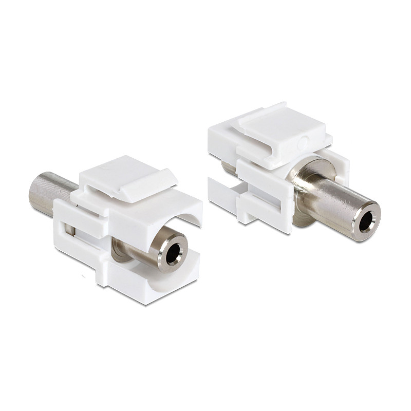 Delock Keystone Modul Klinkenbuchse 3,5 mm 3 Pin zu Klinkenbuchse 3,5 mm 3 Pin weiß
