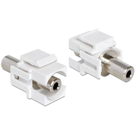 Delock Keystone Modul Klinkenbuchse 3,5 mm 3 Pin zu Klinkenbuchse 3,5 mm 3 Pin weiß