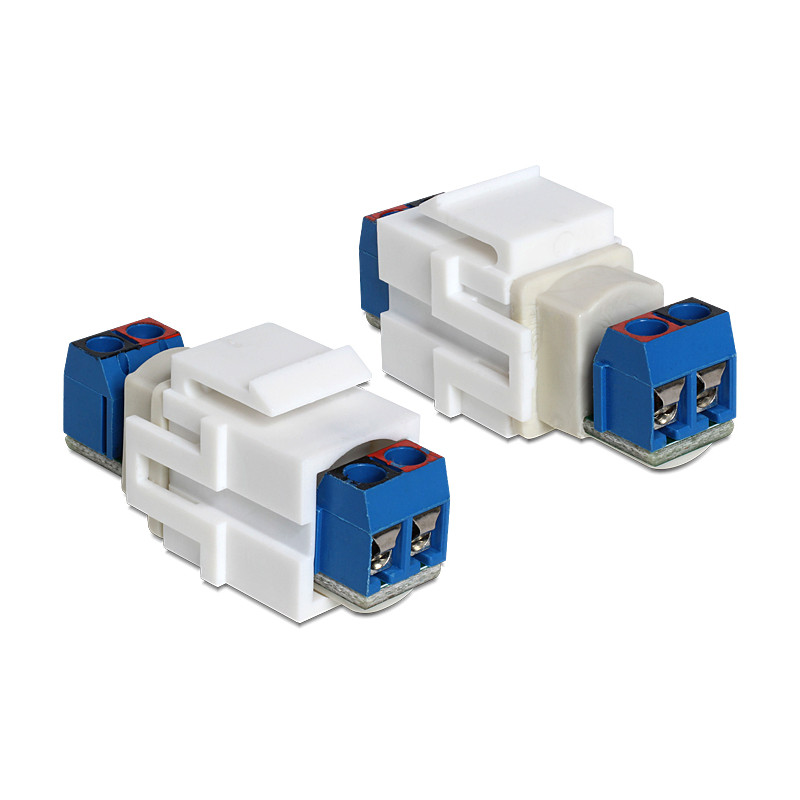 Delock Keystone Modul 2 Pin Terminalblock - Terminalblock weiß