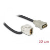 Delock Keystone Modul HDMI Buchse 110° - HDMI Buchse mit Kabel weiß