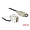 Delock Keystone Modul USB 2.0 A Buchse 110° - USB 2.0 A Buchse mit Kabel weiß