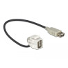 Delock Keystone Modul USB 2.0 A Buchse 110° - USB 2.0 A Buchse mit Kabel weiß