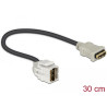 Delock Keystone Modul HDMI Buchse 250° - HDMI Buchse mit Kabel weiß