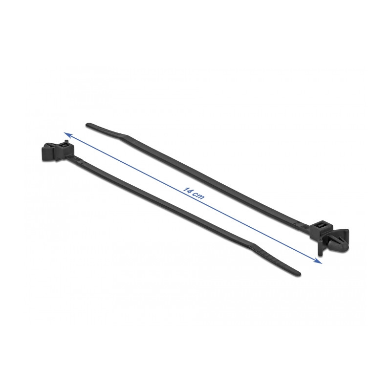 Delock Kabelbinder mit Spreizanker L 140 x B 4 mm schwarz 10 Stück