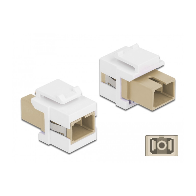 Delock Keystone Modul SC Simplex Buchse zu SC Simplex Buchse beige / weiß