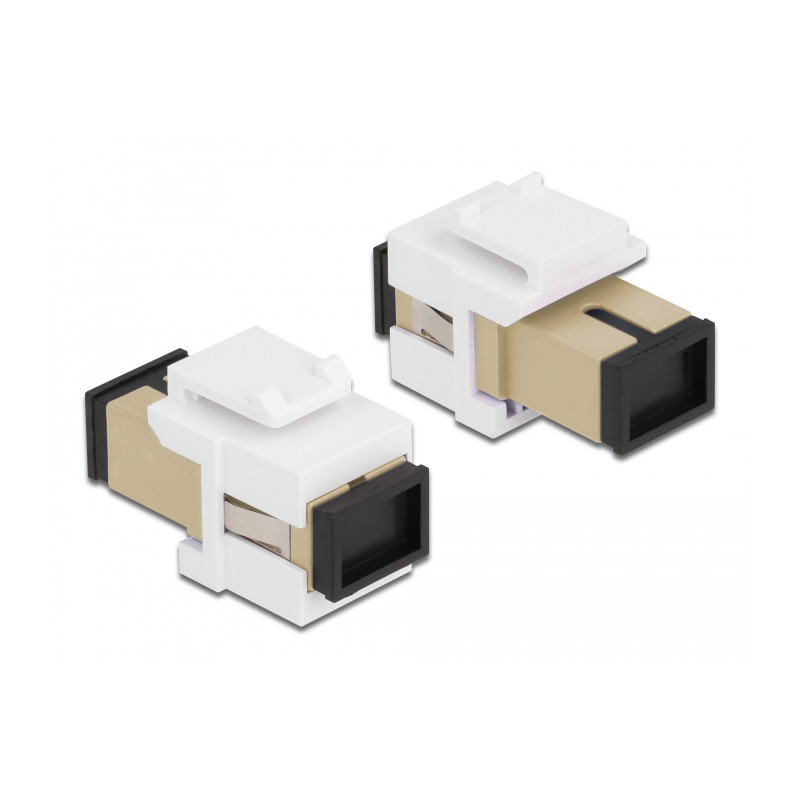 Delock Keystone Modul SC Simplex Buchse zu SC Simplex Buchse beige / weiß
