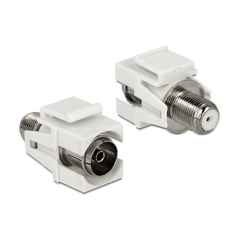 Delock Keystone Modul IEC Buchse zu F Buchse weiß
