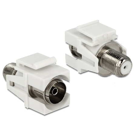 Delock Keystone Modul IEC Buchse zu F Buchse weiß