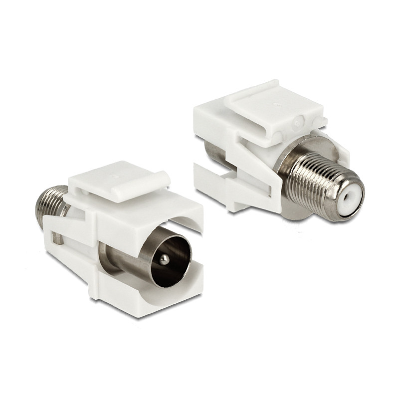 Delock Keystone Modul IEC Stecker - F Buchse weiß