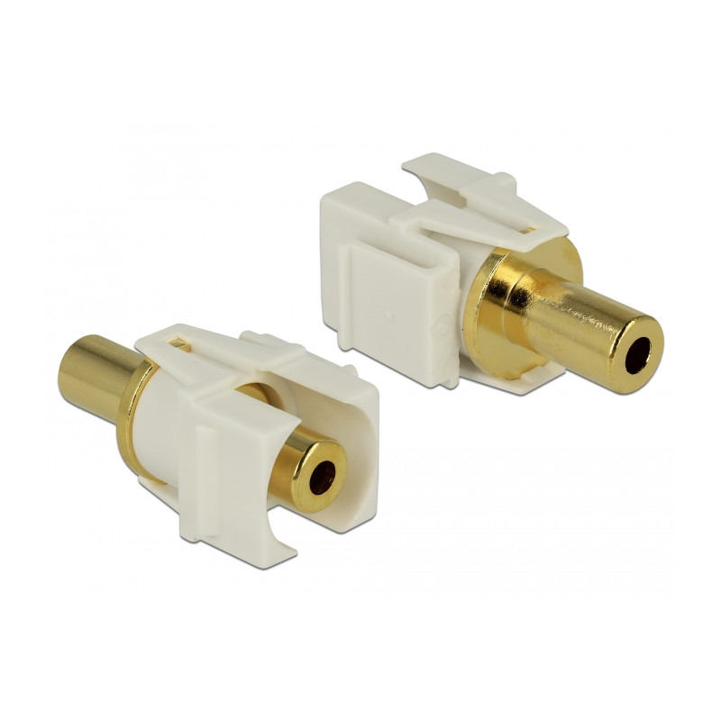 Delock Keystone Modul Klinkenbuchse 3,5 mm 3 Pin zu Klinkenbuchse 3,5 mm 3 Pin vergoldet weiß