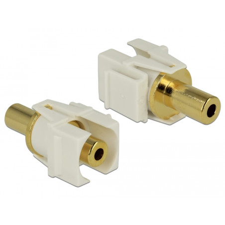 Delock Keystone Modul Klinkenbuchse 3,5 mm 3 Pin zu Klinkenbuchse 3,5 mm 3 Pin vergoldet weiß