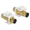 Delock Keystone Modul Mini-DIN 4 Pin Buchse - Buchse vergoldet weiß