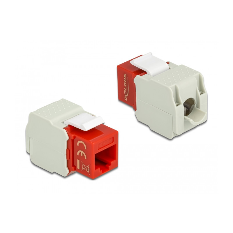 Delock Keystone Modul RJ45 Buchse - LSA Cat.6 UTP rot