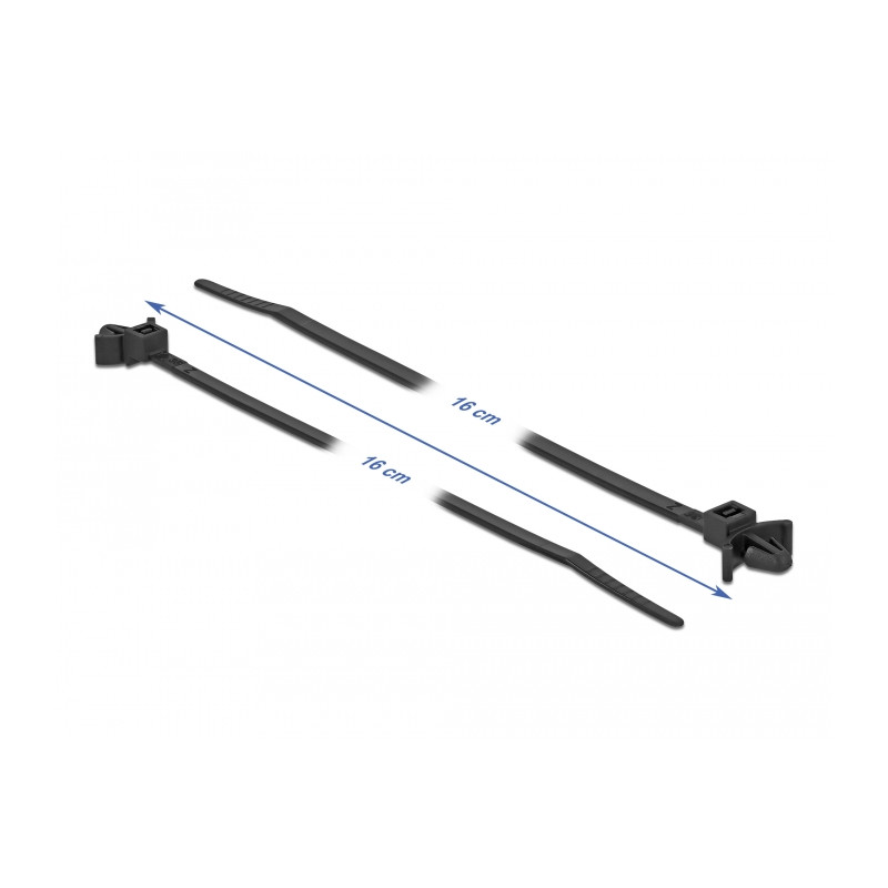 Delock Kabelbinder mit Spreizanker L 160 x B 4 mm schwarz 10 Stück