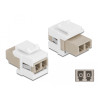 Delock Keystone Modul LC Duplex Buchse zu LC Duplex Buchse beige / weiß
