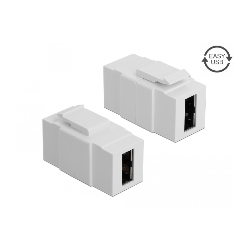 Delock Keystone Modul EASY-USB 2.0 A Buchse - EASY-USB 2.0 A Buchse weiß