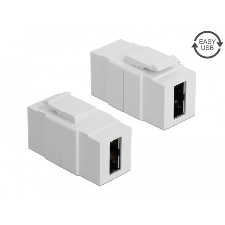 Delock Keystone Modul EASY-USB 2.0 A Buchse - EASY-USB 2.0 A Buchse weiß