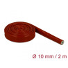 Delock Feuerfester Schutzschlauch silikonbeschichtet 2 m x 10 mm rot