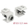 Delock Keystone Modul DC 5,5 x 2,1 mm Buchse weiß