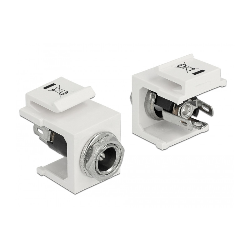 Delock Keystone Modul DC 5,5 x 2,1 mm Buchse weiß