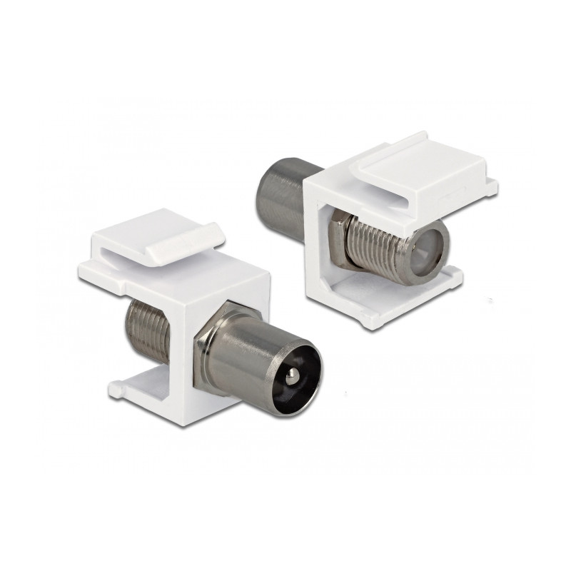 Delock Keystone Modul IEC Stecker - F Buchse weiß