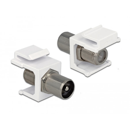 Delock Keystone Modul IEC Stecker - F Buchse weiß