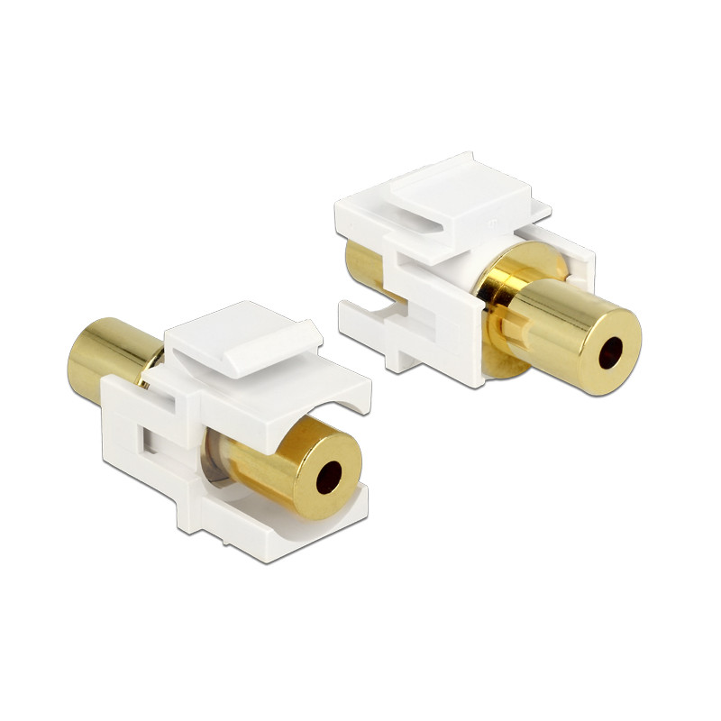 Delock Keystone Modul Klinkenbuchse 3,5 mm 4 Pin - Klinkenbuchse 3,5 mm 4 Pin vergoldet weiß