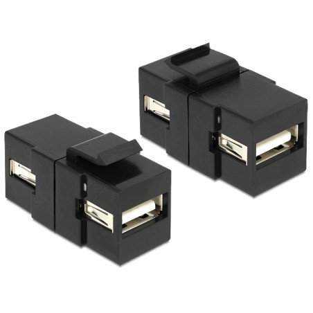 Delock Keystone Modul USB 2.0 A Buchse - USB 2.0 A Buchse schwarz