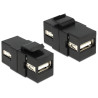 Delock Keystone Modul USB 2.0 A Buchse - USB 2.0 A Buchse schwarz