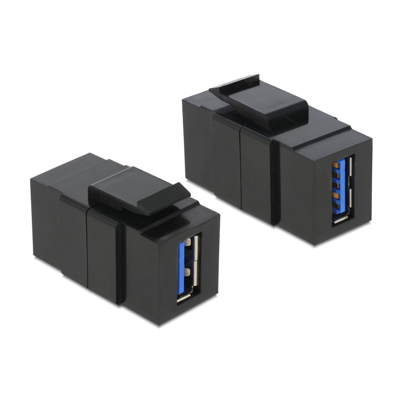 Delock Keystone Modul USB 5 Gbps Typ-A Buchse zu Typ-A Buchse schwarz