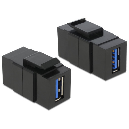 Delock Keystone Modul USB 5 Gbps Typ-A Buchse zu Typ-A Buchse schwarz