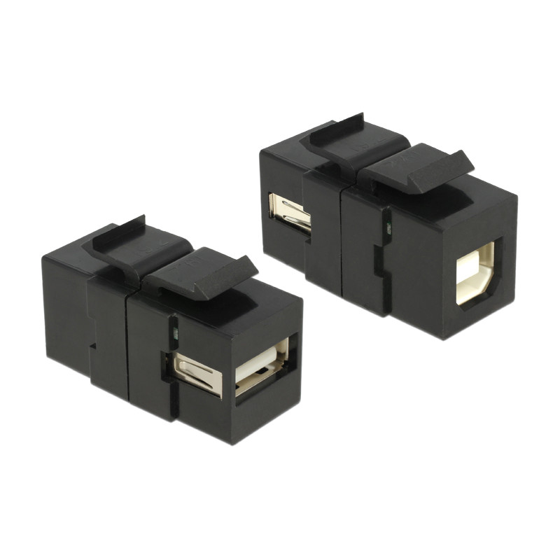 Delock Keystone Modul USB 2.0 A Buchse - USB 2.0 B Buchse schwarz
