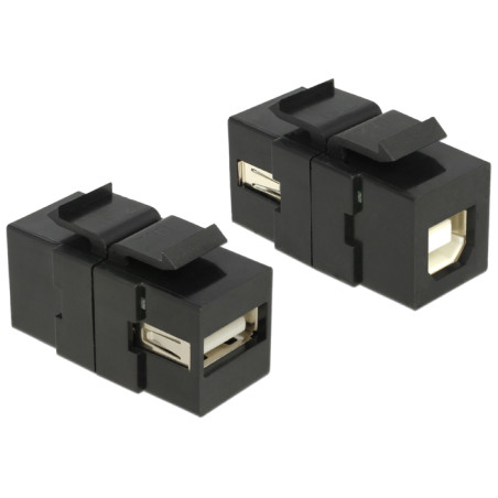 Delock Keystone Modul USB 2.0 A Buchse - USB 2.0 B Buchse schwarz