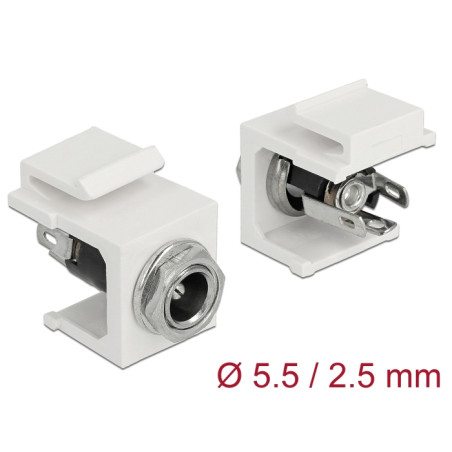 Delock Keystone Modul DC 5,5 x 2,5 mm Buchse weiß