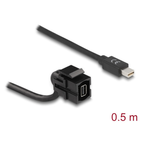 Delock Keystone Modul mini DisplayPort Buchse 110° - mini DisplayPort Stecker mit Kabel schwarz