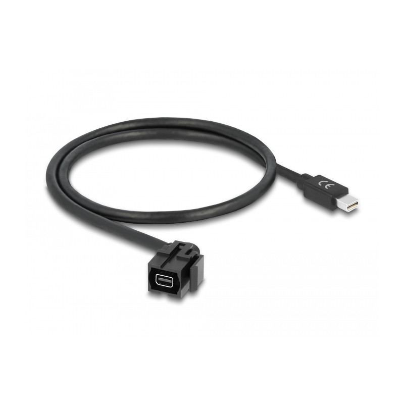 Delock Keystone Modul mini DisplayPort Buchse 110° - mini DisplayPort Stecker mit Kabel schwarz