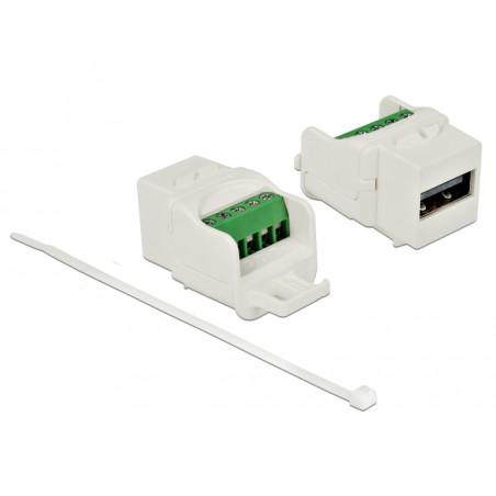 Delock Keystone Modul USB 2.0 A Buchse zu Terminalblock weiß