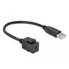 Delock Keystone Modul USB 2.0 C Buchse - USB 2.0 A Stecker mit Kabel