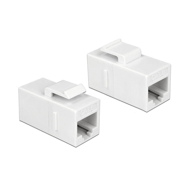 Delock Keystone Modul RJ45 Buchse - RJ45 Buchse Cat.6 UTP weiß