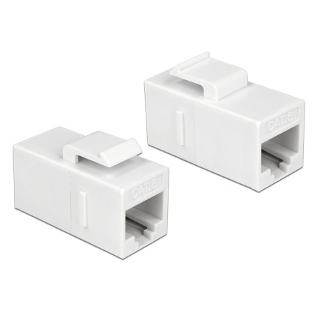 Delock Keystone Modul RJ45 Buchse - RJ45 Buchse Cat.6 UTP weiß