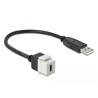 Delock Keystone Modul USB 2.0 C Buchse - USB 2.0 A Stecker mit Kabel