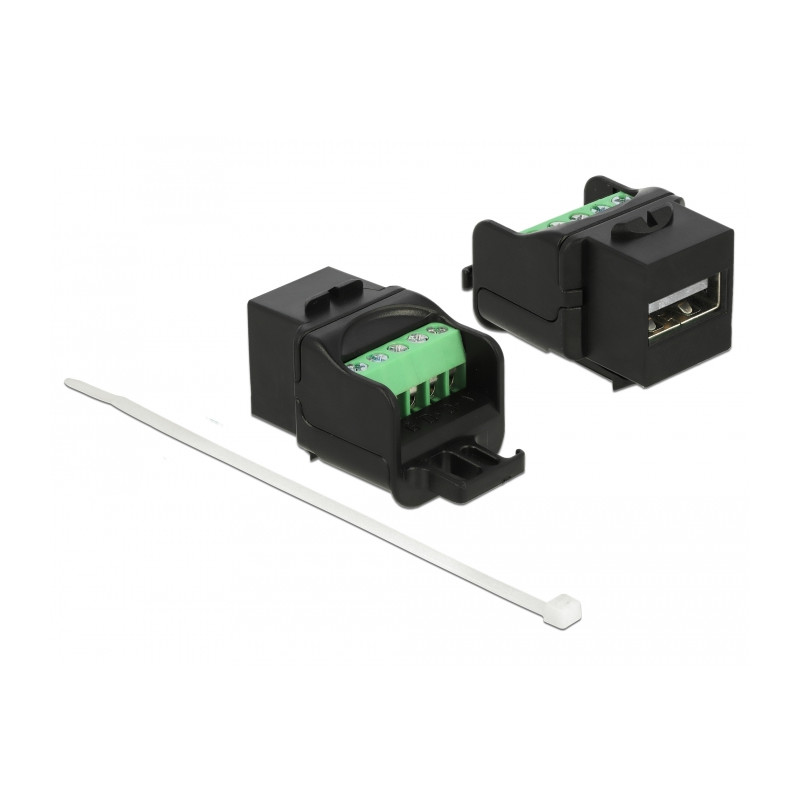 Delock Keystone Modul USB 2.0 A Buchse zu Terminalblock schwarz