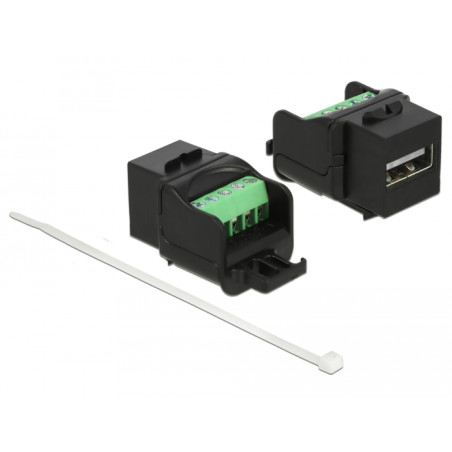 Delock Keystone Modul USB 2.0 A Buchse zu Terminalblock schwarz